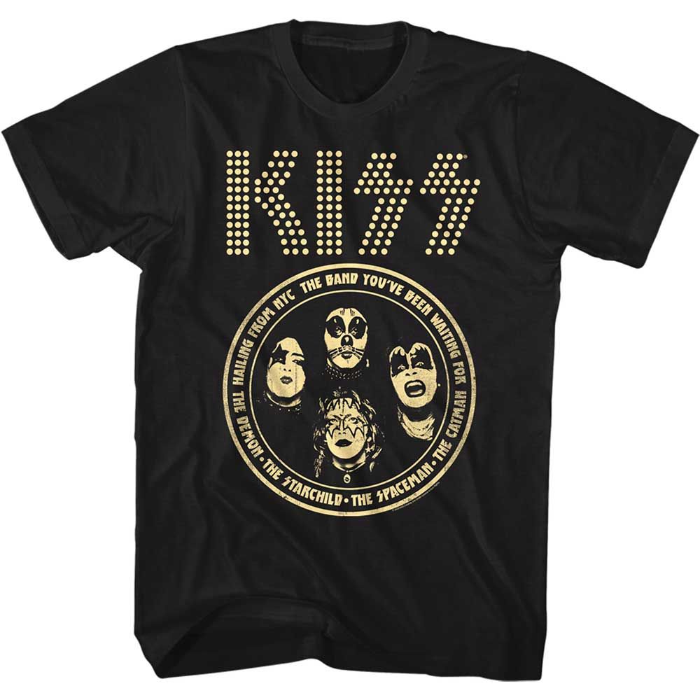 Black KISS t-shirt featuring KISS From NYC design