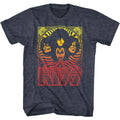 Navy heather KISS t-shirt featuring KISS Waves design