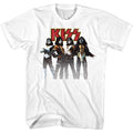 White KISS t-shirt featuring KISS Band design