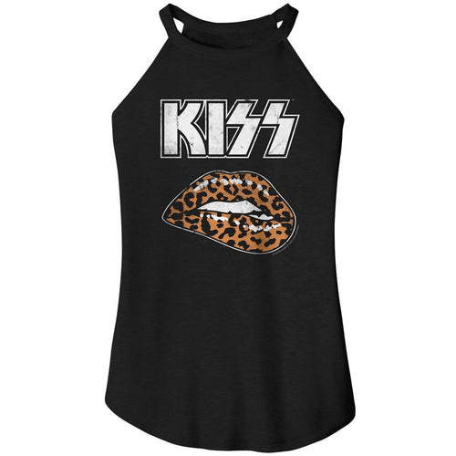 KISS Ladies Rocker Tank - Leopard Lip