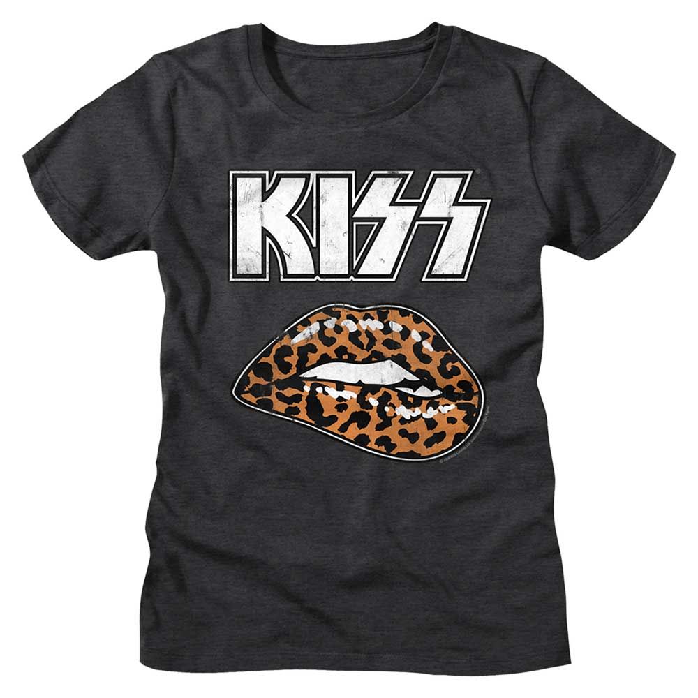 KISS Ladies T-Shirt - Leopard Lip