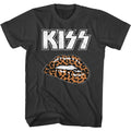 Smoke gray KISS t-shirt featuring KISS Leopard Lip design