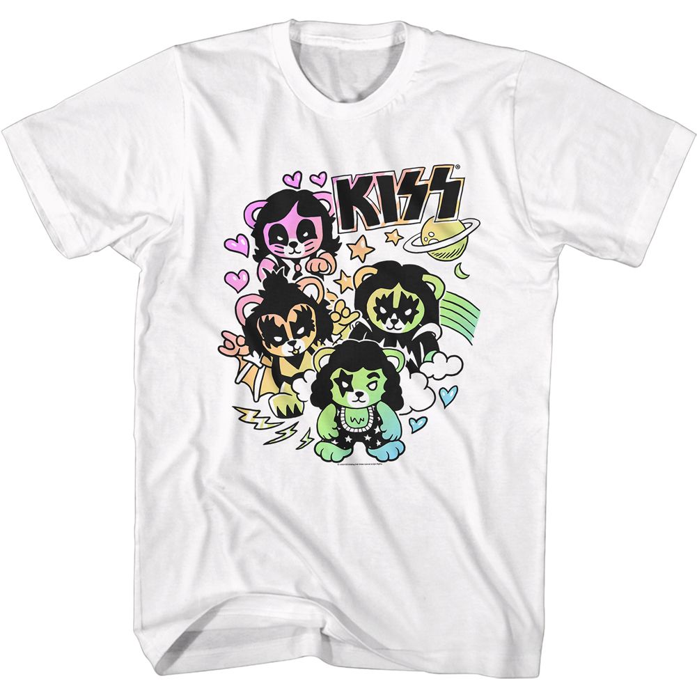 White KISS t-shirt featuring KISS Bears design