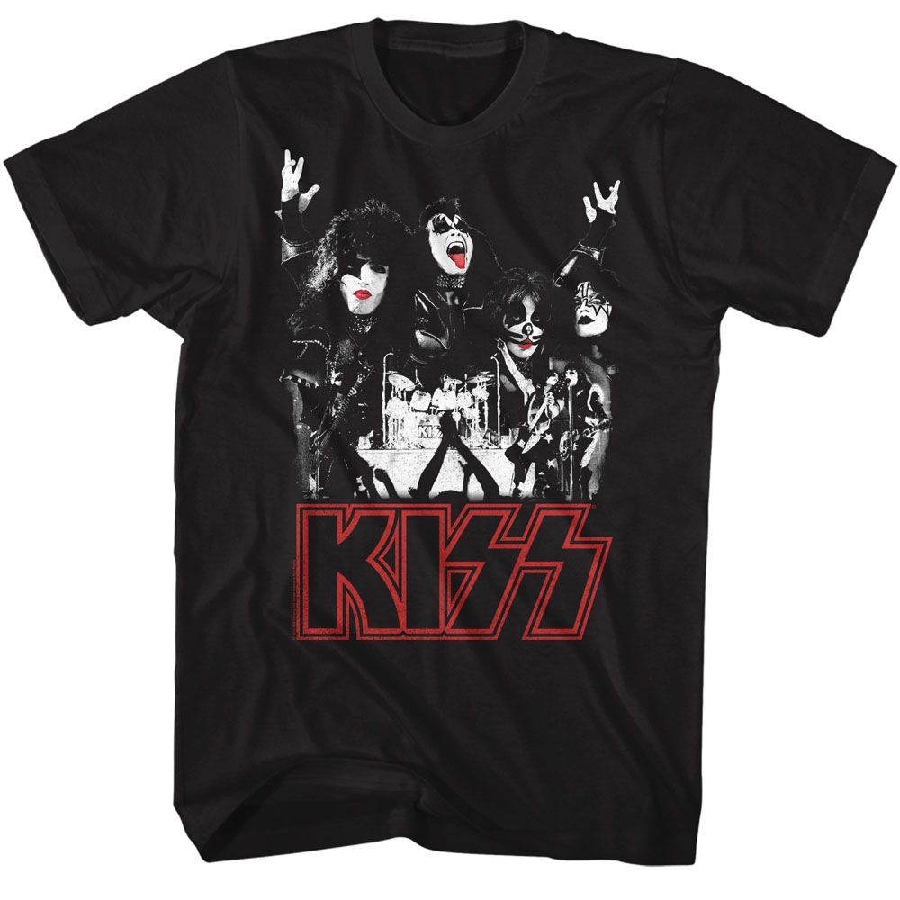 Black KISS t-shirt featuring KISS Concert design