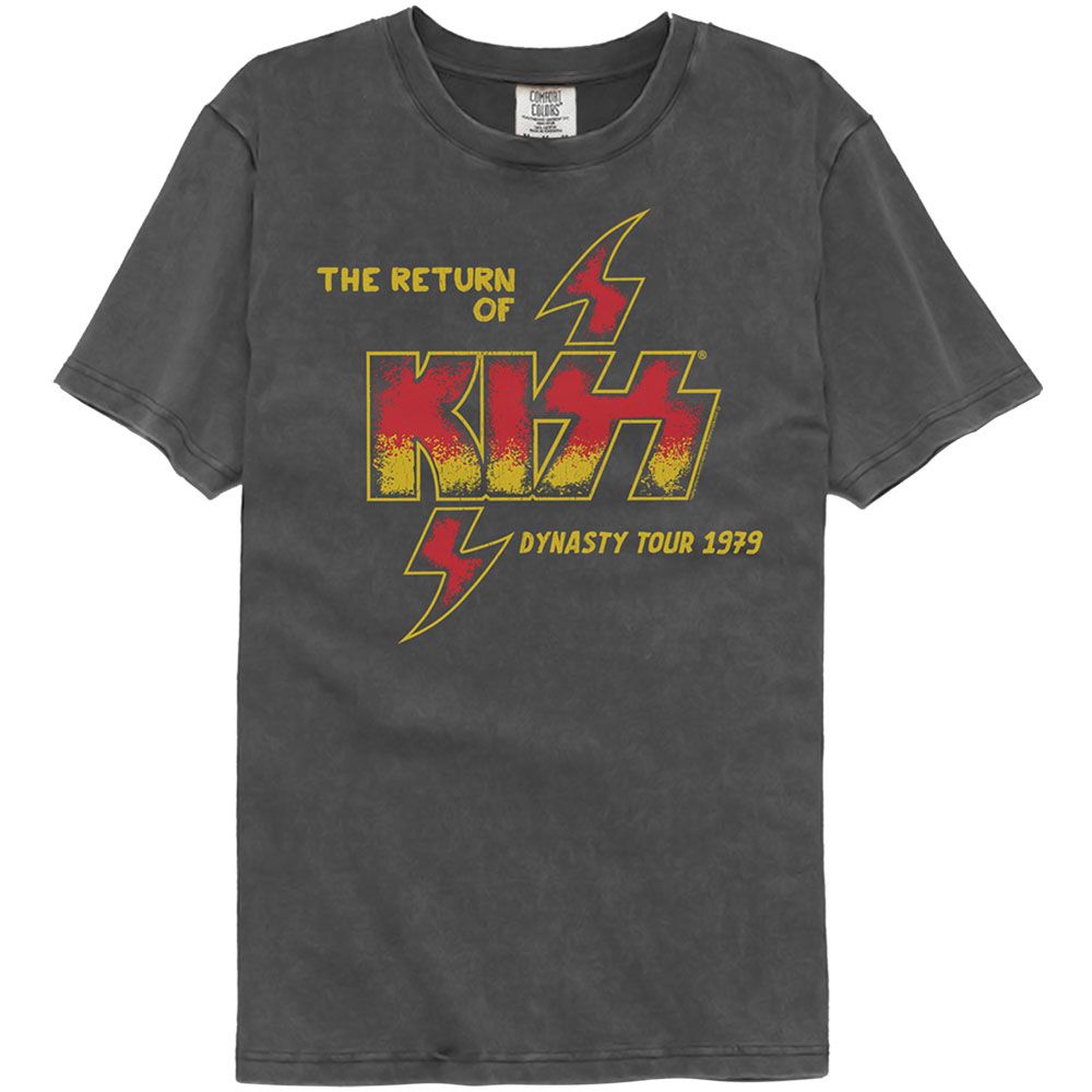 KISS Washed Black T-Shirt - Return Of KISS 1979