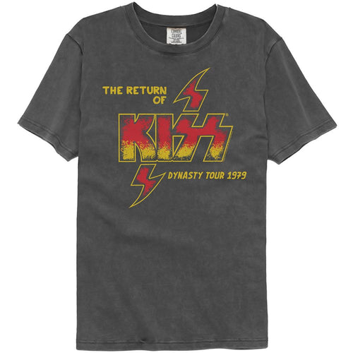 KISS Washed Black T-Shirt - Return Of KISS 1979