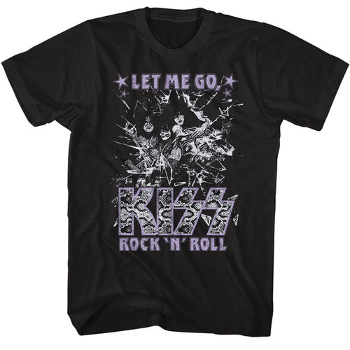 Black KISS t-shirt featuring KISS Glass Breaking design