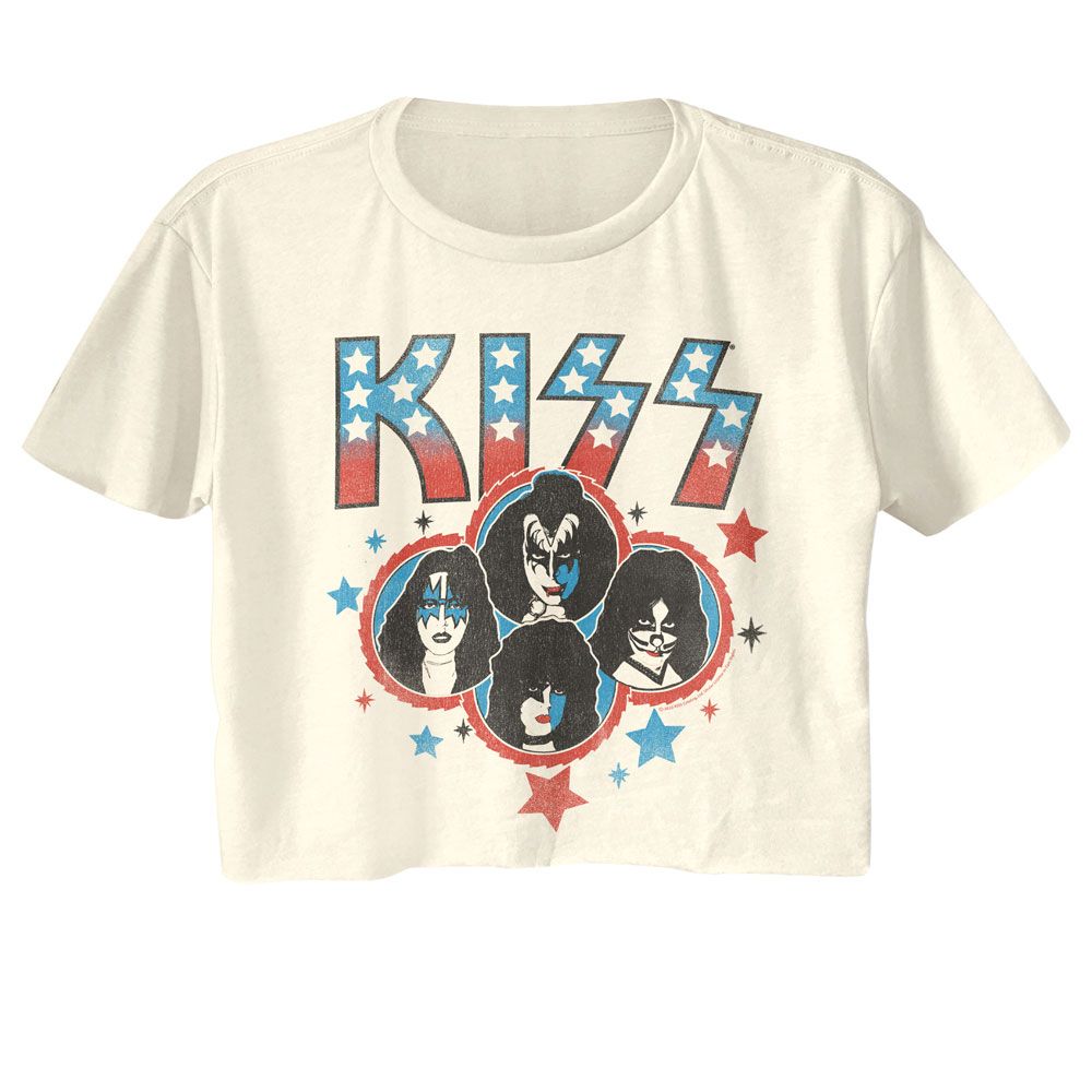KISS Ladies Crop Top - Americana Stars