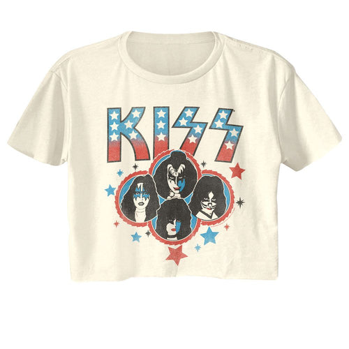 KISS Ladies Crop Top - Americana Stars