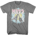 Graphite heather KISS t-shirt featuring KISS Two Guitars design