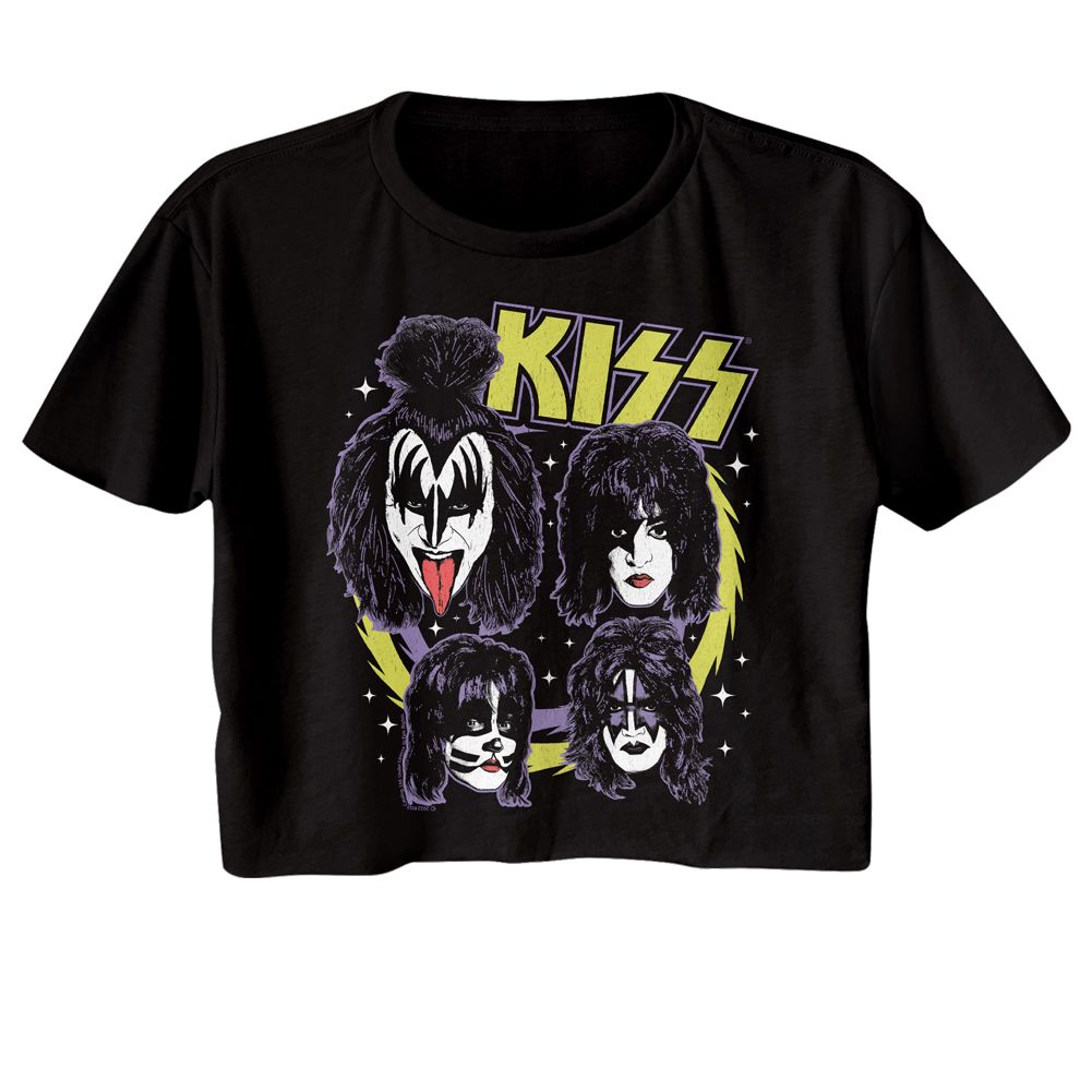 KISS Ladies Crop Top - Spike Circles