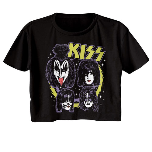 KISS Ladies Crop Top - Spike Circles