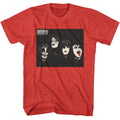 Red heather KISS t-shirt featuring KISS Halftone Photo design