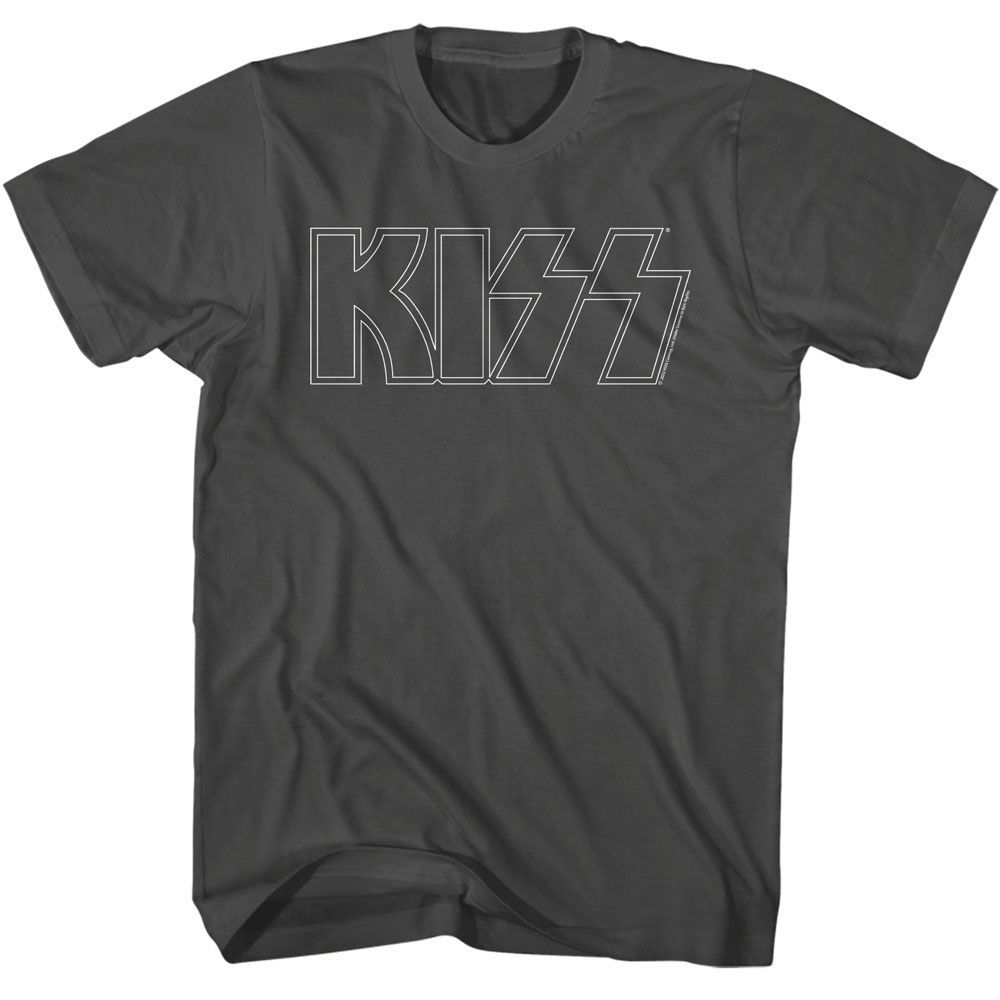 Smoke gray KISS t-shirt featuring KISS Outline design