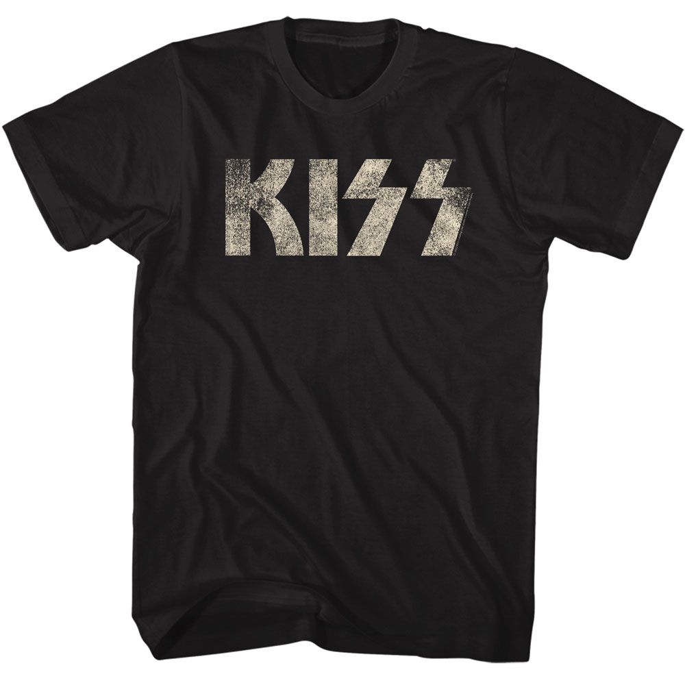 Black KISS t-shirt featuring KISS Logo design