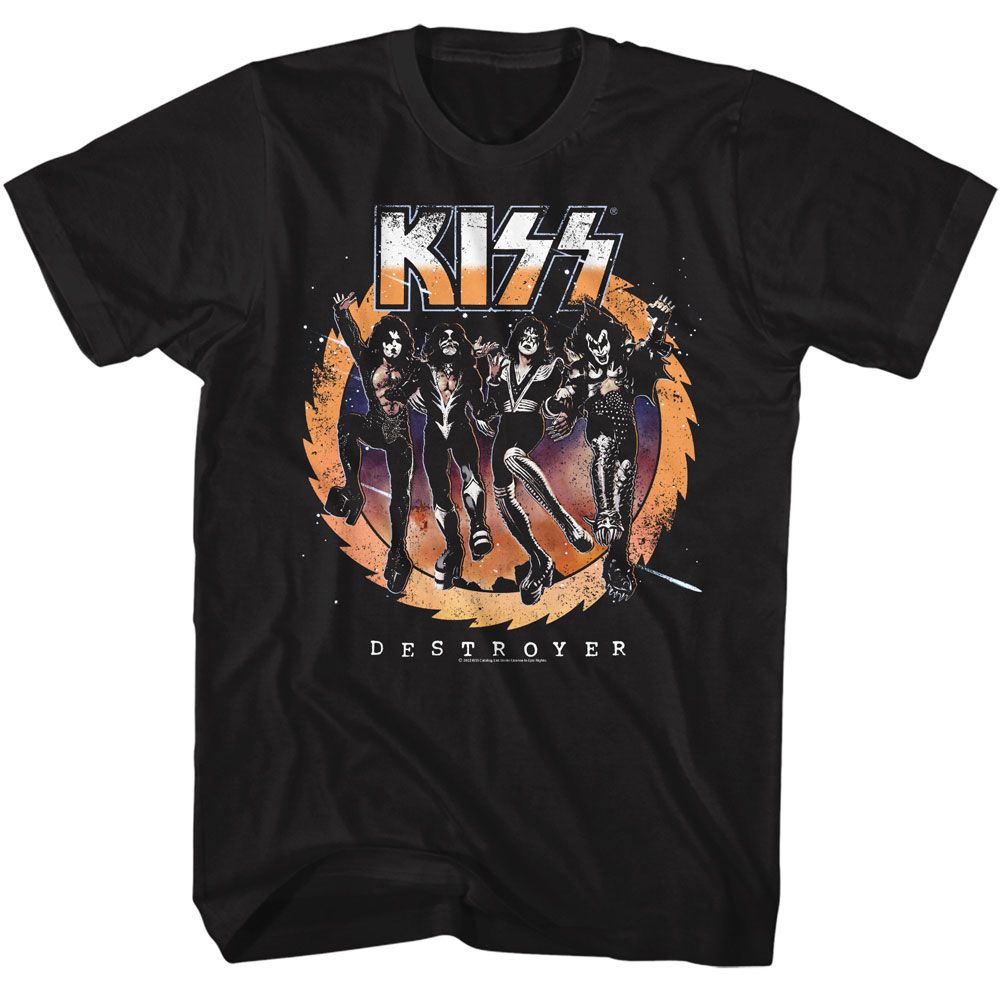 Black KISS t-shirt featuring KISS Destroyer Album design