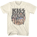 Natural KISS t-shirt featuring KISS Space Circle With Skeleton Band design