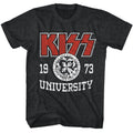 Black heather KISS t-shirt featuring KISS University design