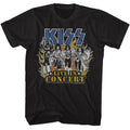 Black KISS t-shirt featuring KISS Live In Flames design