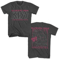 Smoke gray KISS t-shirt featuring KISS Europe 1984 tour design (front and back)