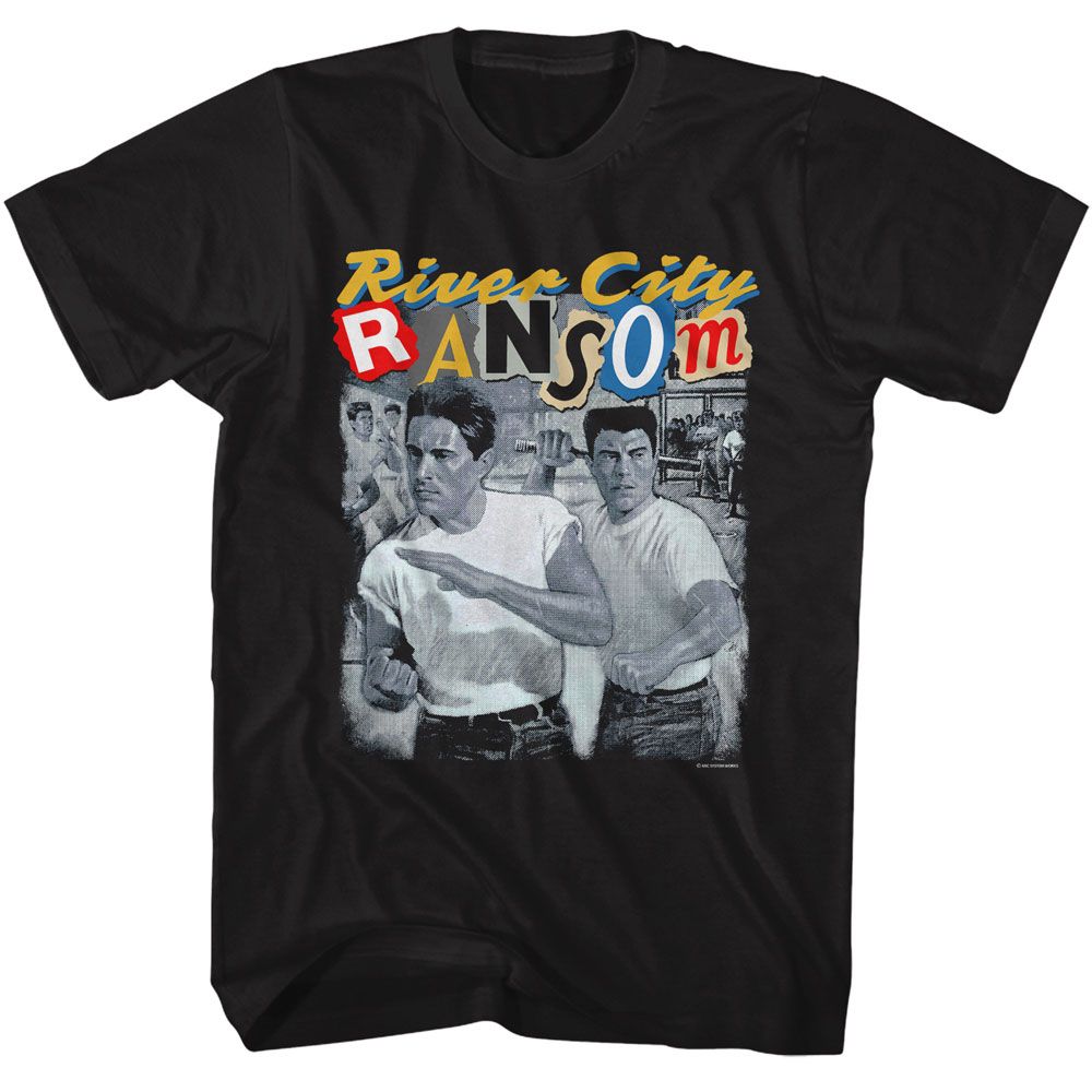 Black River City Ransom t-shirt featuring River City Ransom Vintage Poster design