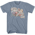 Indigo heather Kings of Leon t-shirt featuring Kings of Leon Mechanical Bull 2013 album design