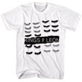White Kings of Leon t-shirt featuring Kings of Leon Eye Lashes design