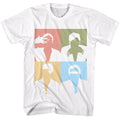 White Kings of Leon t-shirt featuring Kings of Leon Black And White Panels design