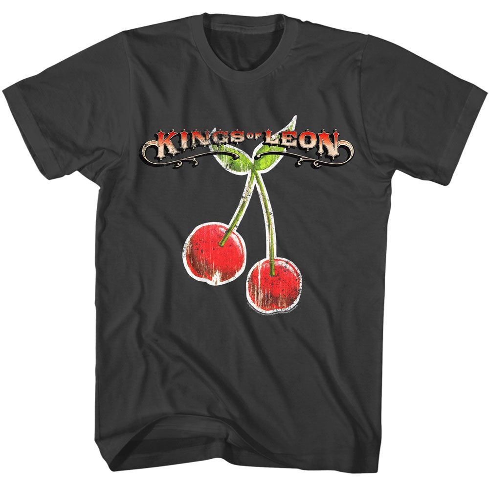 Smoke gray Kings of Leon t-shirt featuring Kings of Leon Novo Cherries design