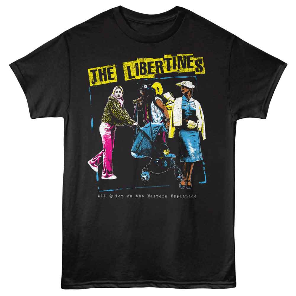 Black The Libertines t-shirt featuring The Libertines All Quiet On The Eastern Esplanade 2024 album design
