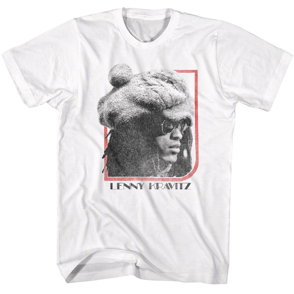 White Lenny Kravitz t-shirt featuring Lenny Kravitz Framed Head design