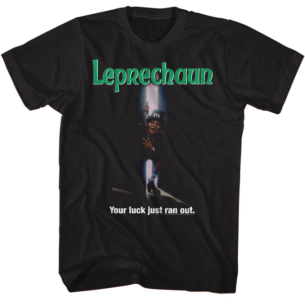 Black Leprechaun t-shirt featuring Leprechaun Movie Poster design
