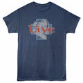 Navy heather Live t-shirt featuring a Heron design