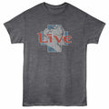 Charcoal heather Live t-shirt featuring a Heron design