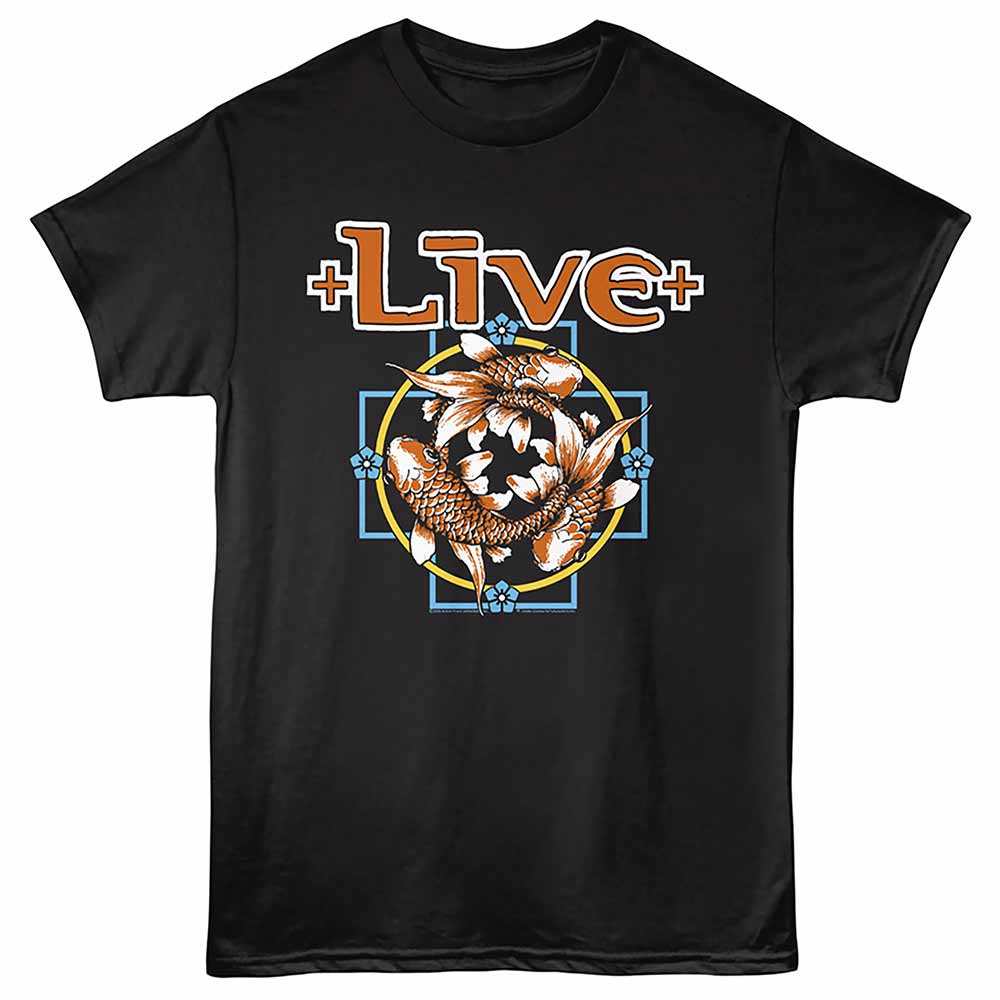 Black Live t-shirt featuring a Koi design