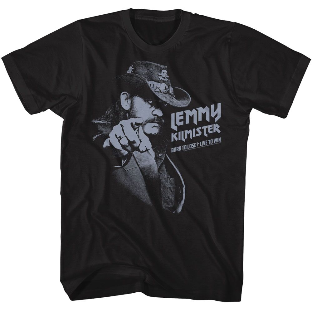 Black Lemmy t-shirt featuring Lemmy Monochrome Point design