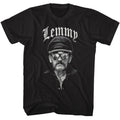 Black Lemmy t-shirt featuring Lemmy Glasses And Cap design