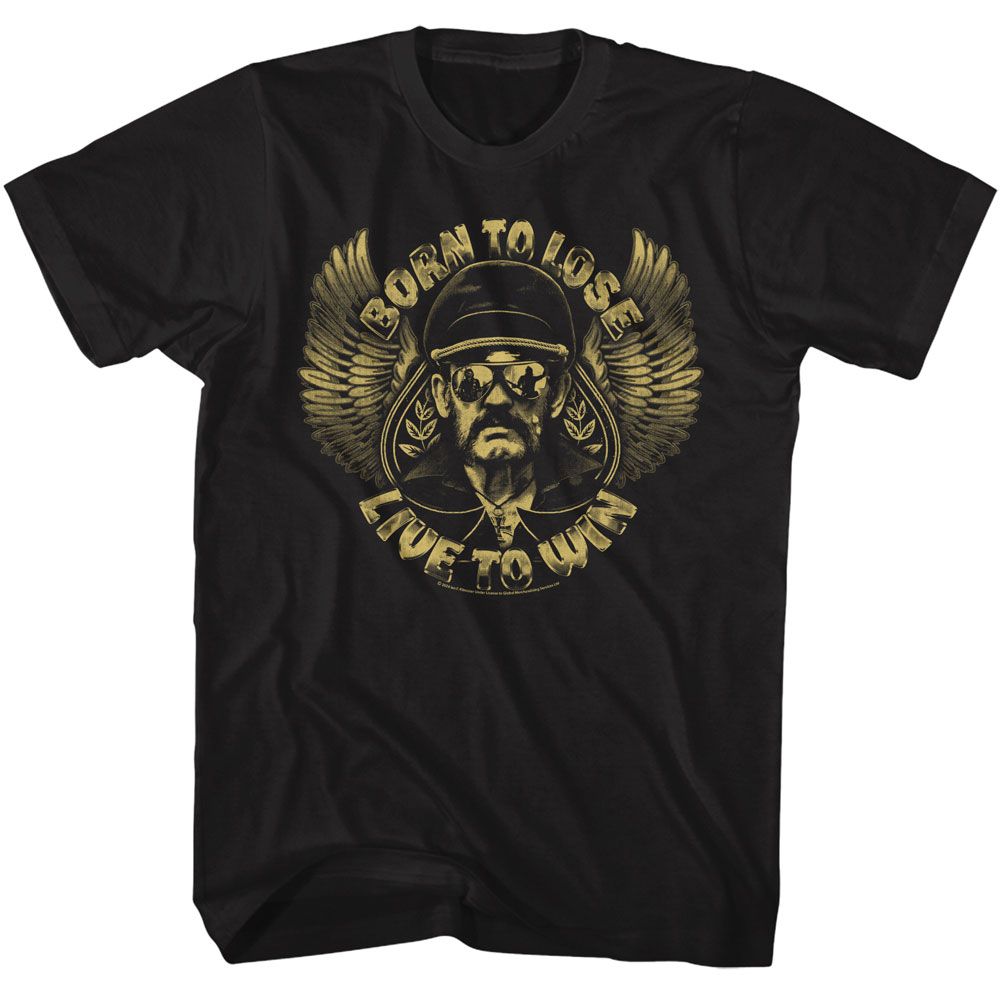 Black Lemmy t-shirt featuring Lemmy Born To Lose Live To Win design