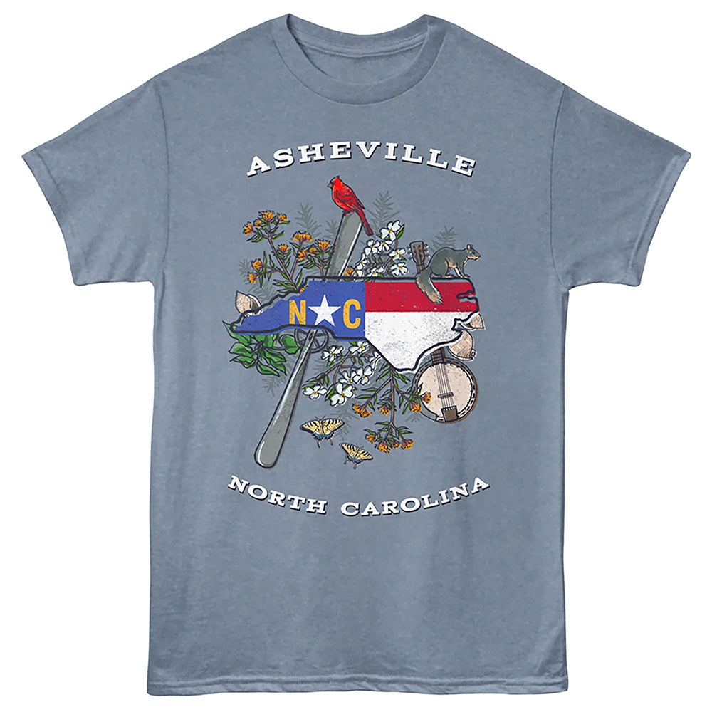Lantern Press T-Shirt - Asheville Collage
