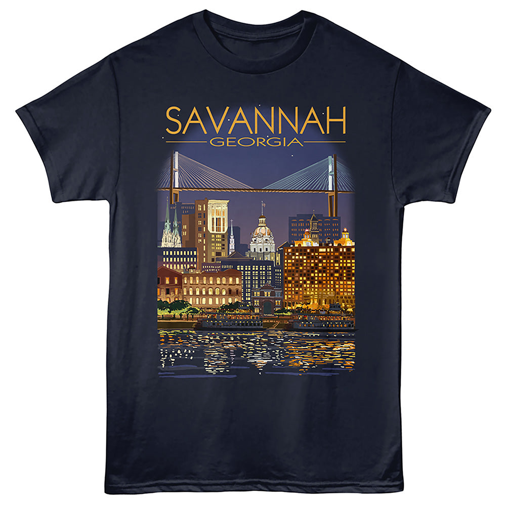 Lantern Press T-Shirt - Savannah Waterway