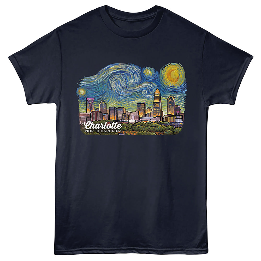Lantern Press T-Shirt - Charlotte Starry Night