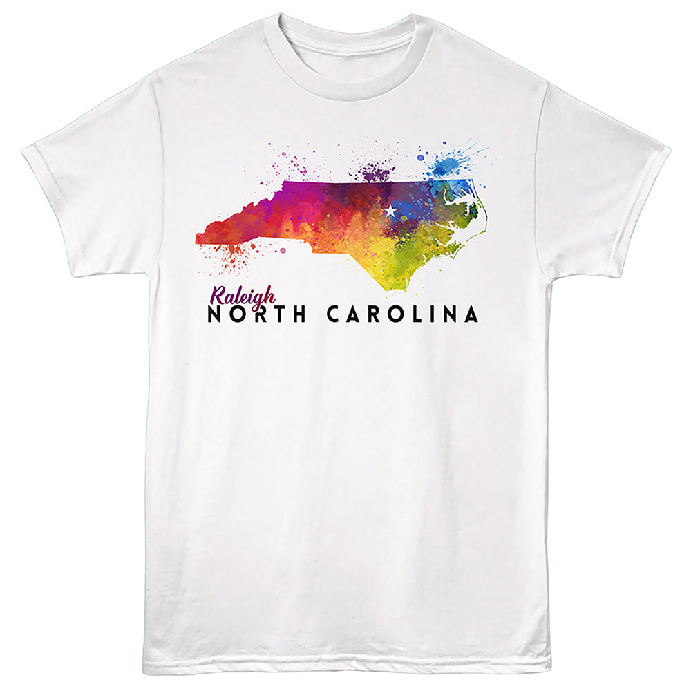 Lantern Press T-Shirt - Watercolor Raleigh