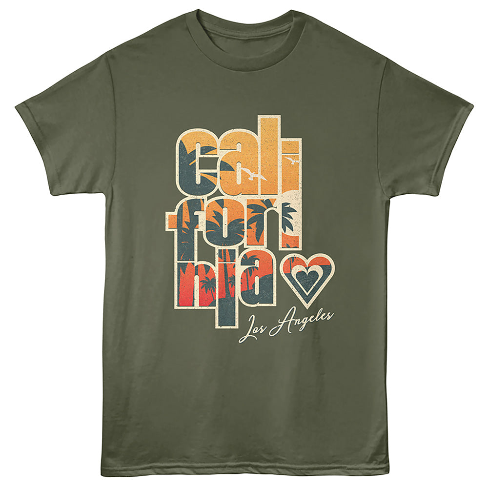 Lantern Press T-Shirt - Cali Palm Tree Text