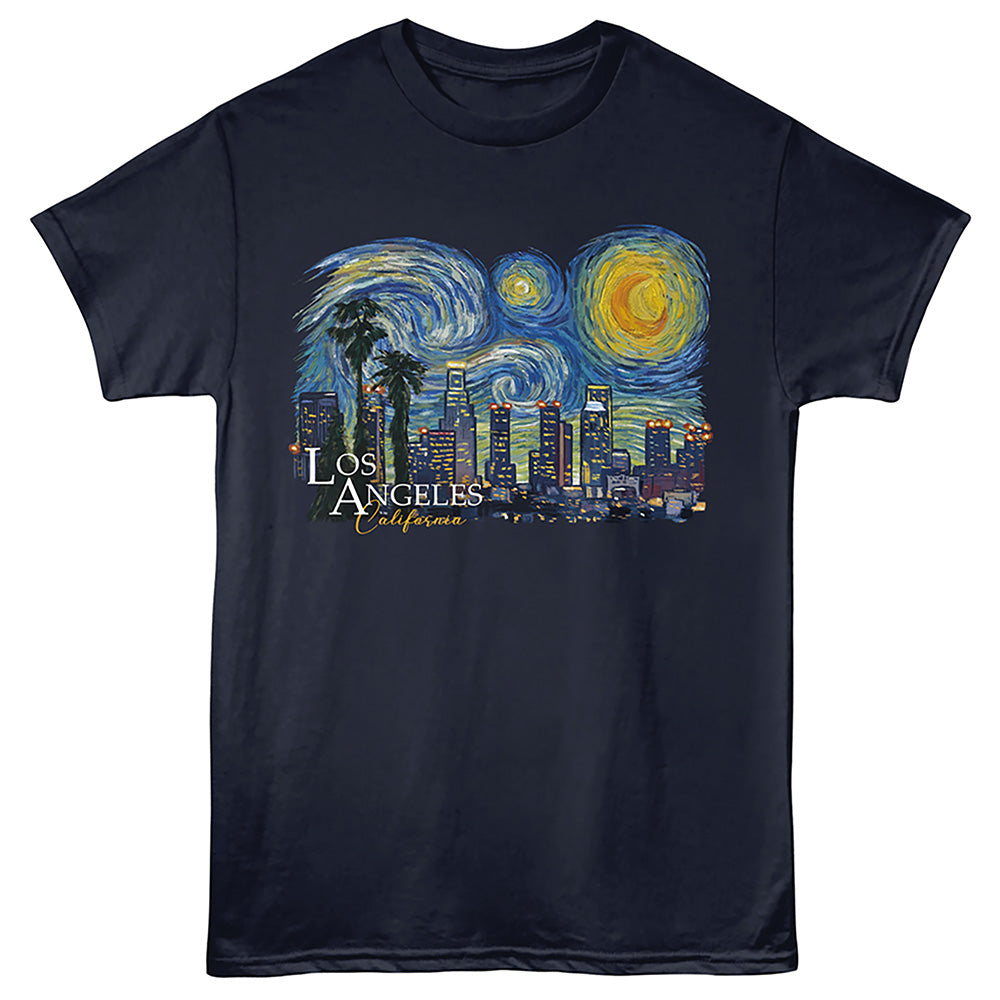 Lantern Press T-Shirt - Los Angeles Starry Night