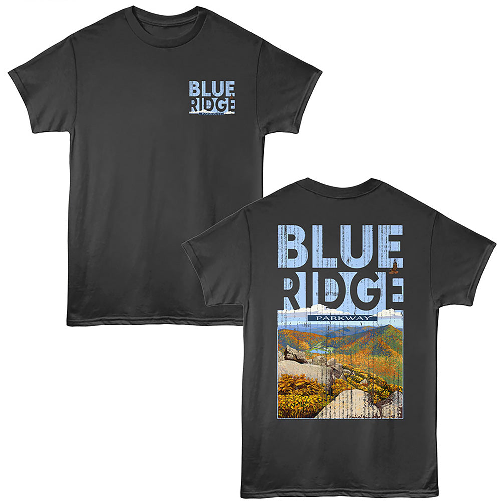 Lantern Press T-Shirt - Blue Text Ridge