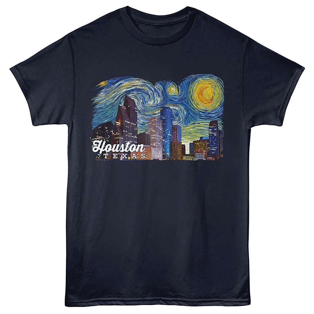 Lantern Press T-Shirt - Houston Starry Night
