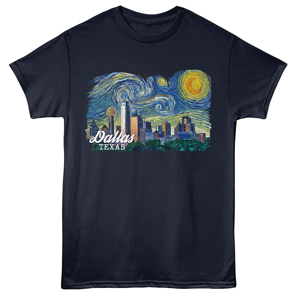 Lantern Press T-Shirt - Dallas Starry Night