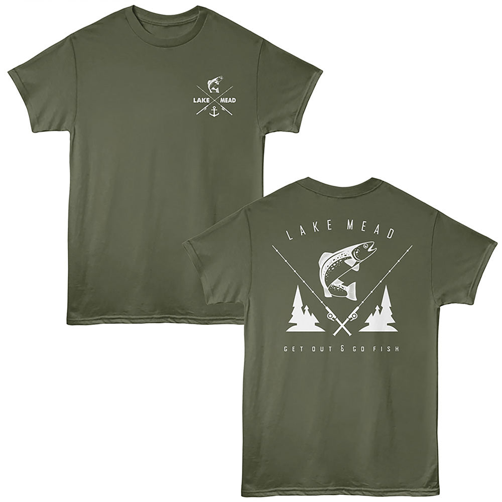 Lantern Press T-Shirt - Fish Rods Lake Mead