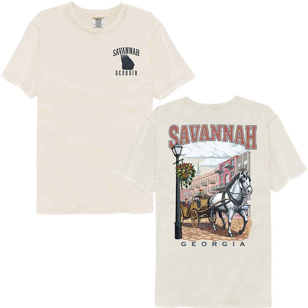 Lantern Press Comfort Colors T-Shirt - Savannah Carriage