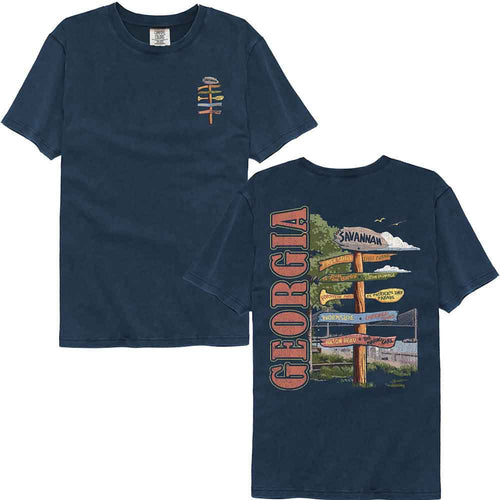 Lantern Press Comfort Colors T-Shirt - Savannah Ga Sign